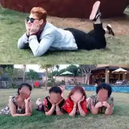 老外模仿中国大妈拍照,哈哈哈哈哈网友想转给我妈看,怕她打