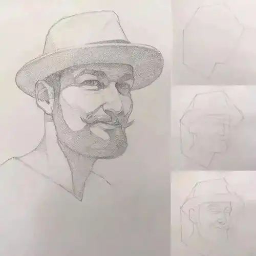 大神的素描步骤图,附视频
