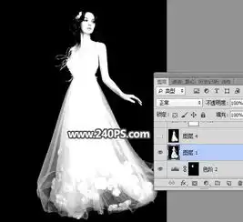ps完美抠取室内美女婚纱照片换背景