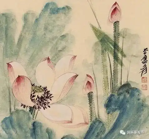张大千的这组荷花,美到窒息