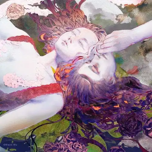 为音游古树旋律画画的神仙画师,闪光的彩墨组成会流动的插画