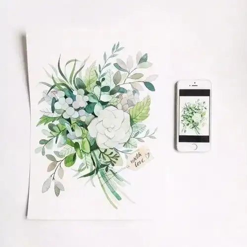 唯美小清新水彩插画来自插画师vickyod