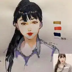 96小时里一起新鲜1分钱抢透明伞人气插画师为你免费绘制画像
