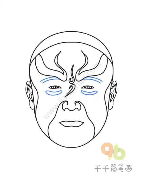 关羽脸谱简笔画