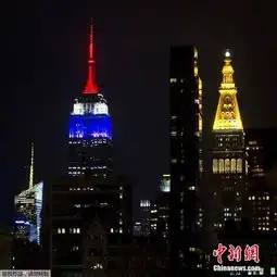 纽约帝国大厦亮起法国国旗色灯光悼念枪击案遇难者三