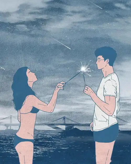 这些小众情侣插画帮你制定好了五款情人节约会计划