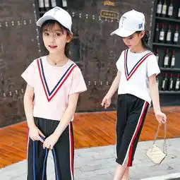 5女童两件套装2018夏装9中大童10小学生女孩12阔腿裤13儿童15岁潮
