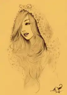唯美少女素描头像,美腻了