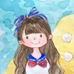 临摹素材萌萌的水彩小头像