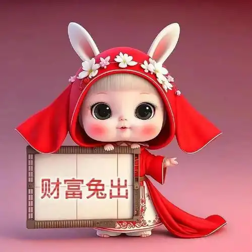 2023新年兔子头像,可爱吉祥红色带字祝福图片