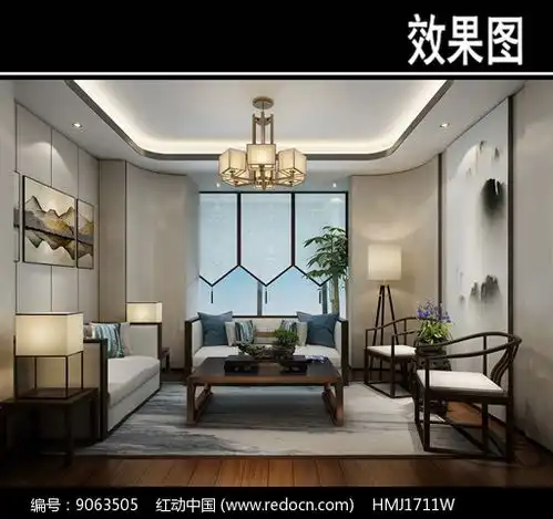 中式淡雅茶馆包厢效果图红动网