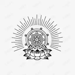 放光的黑白莲花座画素材图片免费下载高清卡通手绘png千库网图片编号6163412