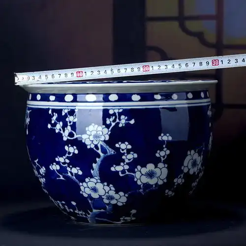 七八十年代景德镇建国瓷厂手绘冰梅缸