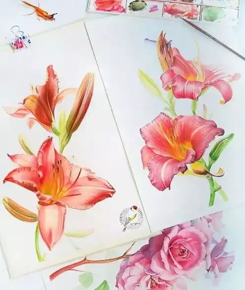 水彩花卉,仿佛闻到了花香