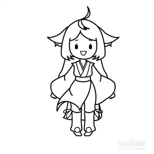简笔画如何画q版狐妖小红娘的简笔画