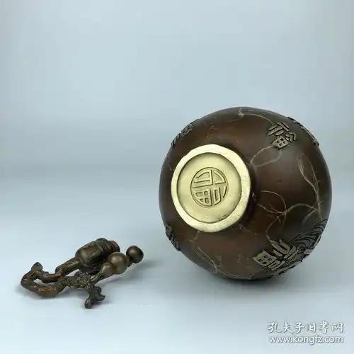 精工彩铜镇宅葫芦福禄寿冰裂棕