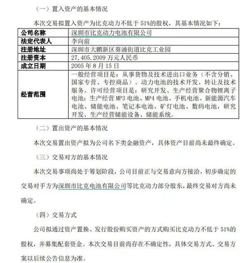 新力金融停牌筹划重大资产重组拟购买比克动力不低于51股权