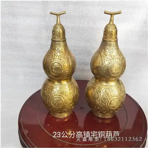 招财镇宅铜葫芦雕塑广东葫芦红铜雕塑厂家灵鑫雕塑
