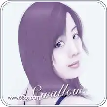 photoshop把人物转成紫色仿手绘效果