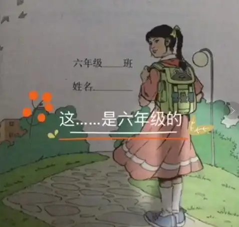 小学一至六年级时的课本封面,六年级景象,被网友代表成分离