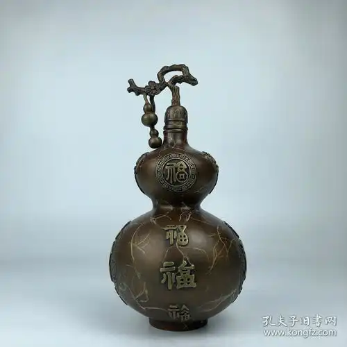 精工彩铜镇宅葫芦福禄寿冰裂棕