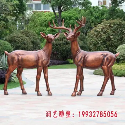 动物雕塑各种造型仿铜鹿遵义鹿青铜雕塑价格润艺雕塑