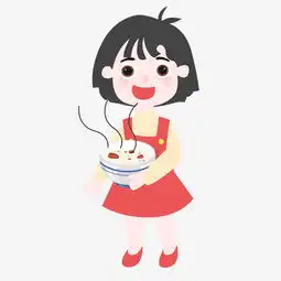 手绘腊八节吃粥女孩人物插画图片素材其他格式下载动漫人物大全