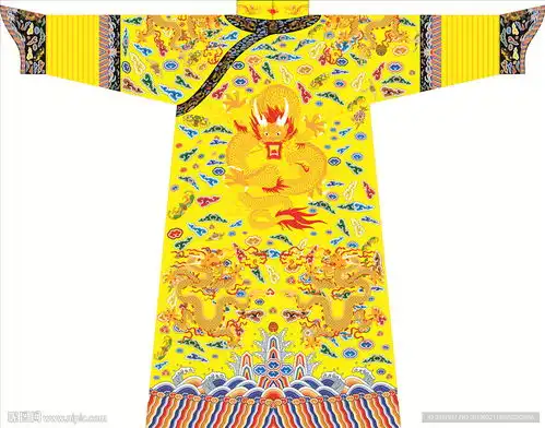 清朝龙袍常服矢量图片