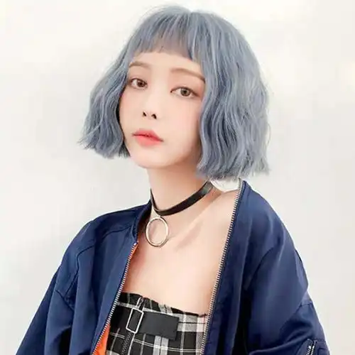 12星座专属个性假发,水瓶座唯美渐变紫色,摩羯座双色拼接