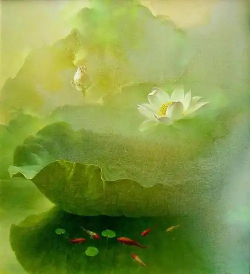 他笔下的荷花,有一种仙气,太美了
