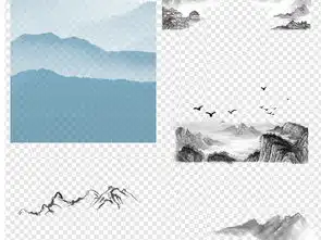 中国风水墨山水古风山脉远山背景png素材图片模板下载133.17mb其他大全生活工作