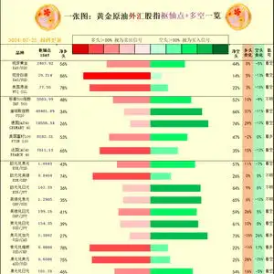 一张图20240725黄金原油外汇股指枢纽点多空占比一览