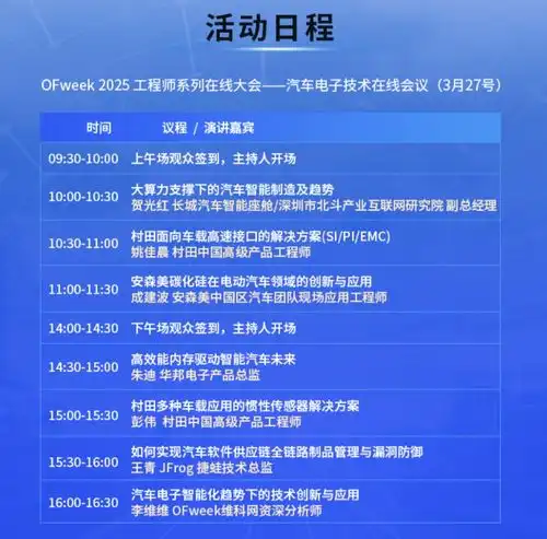 倒计时1天ofweek2025汽车电子在线会议将盛大启幕