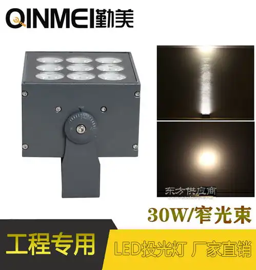 正方形30w一束光led窄光束投光灯图片