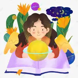 热爱读书阅读少女知识的海洋世界浩瀚好学信息png图素材图片免费下载千库网