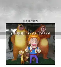 玻璃钢熊出没雕塑公园卡通雕塑-黄页88网