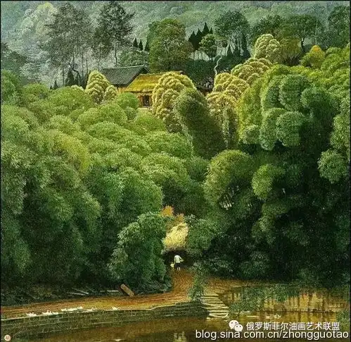 中国田园风光的油画原来这么美