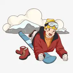 手绘冬季旅游冰雪运动插画图片素材其他格式下载动漫人物大全