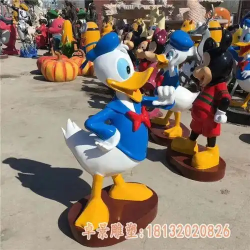 玻璃钢唐老鸭米老鼠雕塑烟台玻璃钢雕塑唐老鸭价格