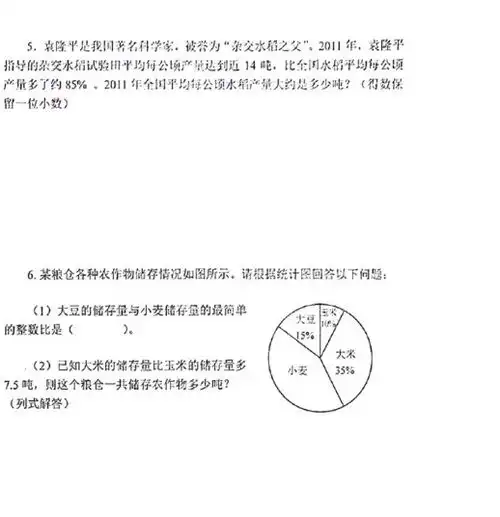 2020天津市和平区六年级上册数学期末试卷图片版6