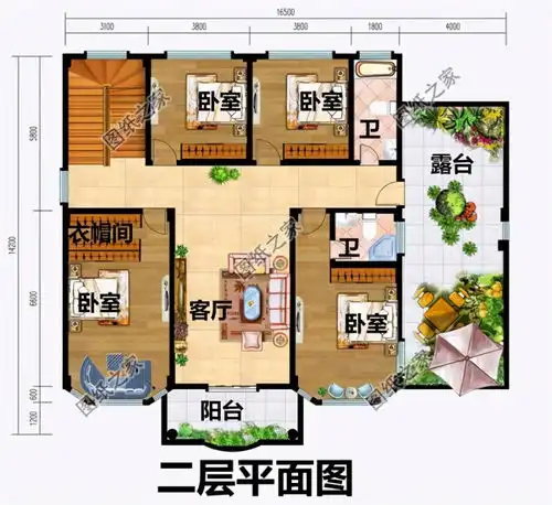 四开间大三层别墅设计图,农村房子这样盖超有面子,你还在等什么