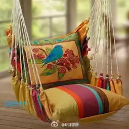 色彩布艺吊椅,摇来摇去的时光