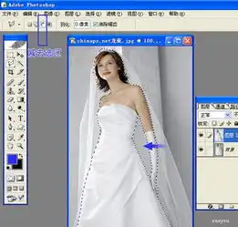 photoshop快速抠图背景单一的婚片