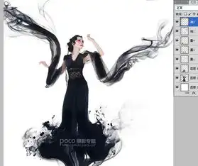 用photoshop修出飘逸的水墨古典美女图画教程