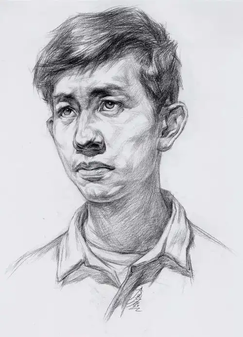 素描教程人物头像结构范画与作图步骤
