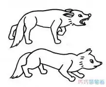 卡通黄鼠狼的画法步骤图怎么画黄鼠狼简笔画图片