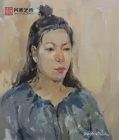 教师色彩头像作品女青年
