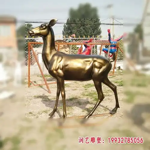 铸铜地小鹿雕塑承德小鹿铜雕雕塑厂