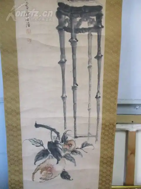 清代林钟学臣字款谦和绘国画一幅日式装裱尺寸35133厘米