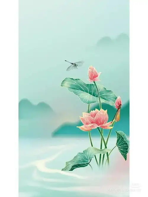 清凉夏季唯美荷花主题